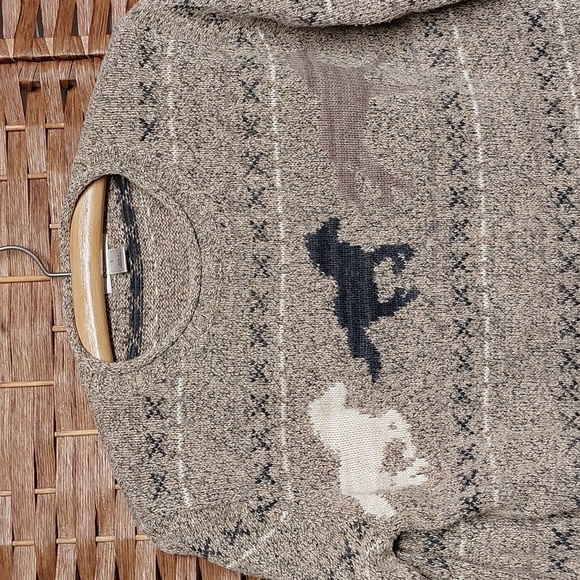 SALE Vintage Y2k Earthy Boho Rodeo Cabincore Equestrian Sweater Small - Picture 9 of 16